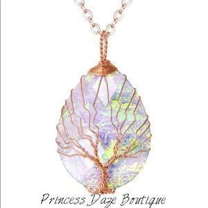 Tree Of Life Wire‎ Wrapped Rose Gold Necklace